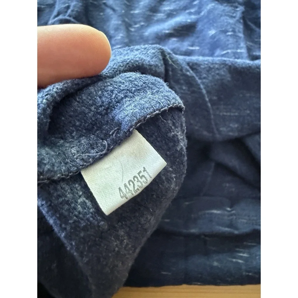 Women's Size S Blue Heathered Pullover Hoodie Long Sleeve Drawstring Jersey - Picture 4 of 6